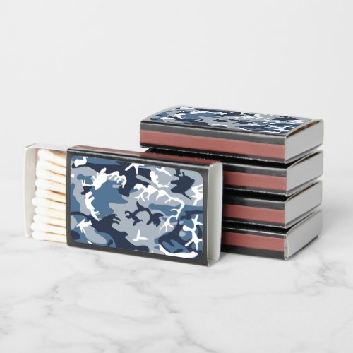 Winter Snow Blue Camouflage Pattern Military Army Matchboxes