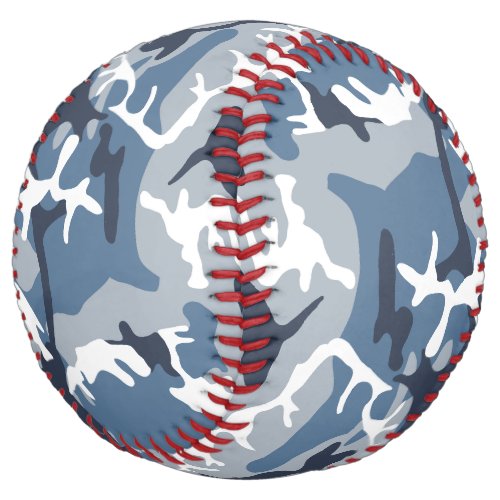 Winter Snow Blue Camouflage Pattern Military Army Softball