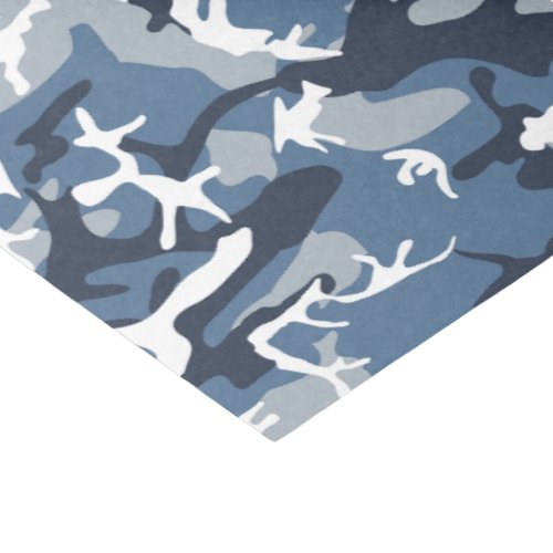 Winter Snow Blue Camouflage Pattern Military Army Tissue Paper