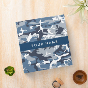 Winter Snow Blue Camouflage Your name Personalize 3 Ring Binder