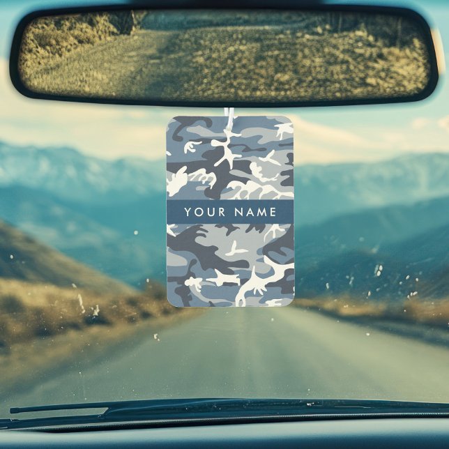 Winter Snow Blue Camouflage Your name Personalize Air Freshener (Creator Uploaded)