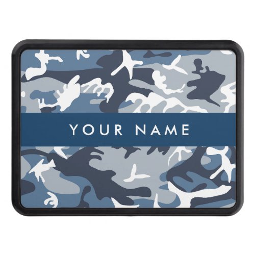 Winter Snow Blue Camouflage Your name Personalize Hitch Cover