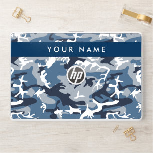 Winter Snow Blue Camouflage Your name Personalize HP Laptop Skin