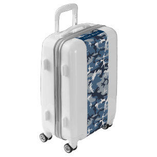 Winter Snow Blue Camouflage Your name Personalize Luggage