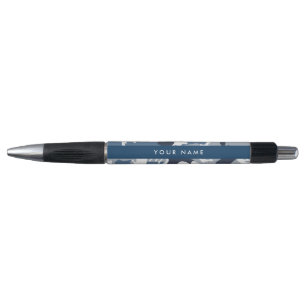 Winter Snow Blue Camouflage Your name Personalize Pen