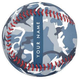 Winter Snow Blue Camouflage Your name Personalize Softball