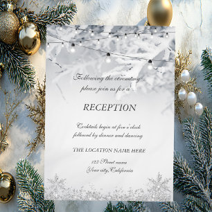 Winter Snow Branches Wedding Invitation