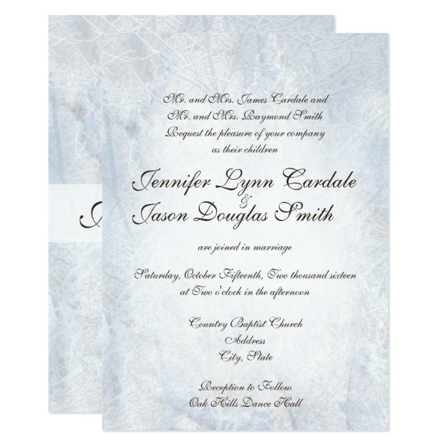 Winter Snow Camo Elegant Wedding Invitations