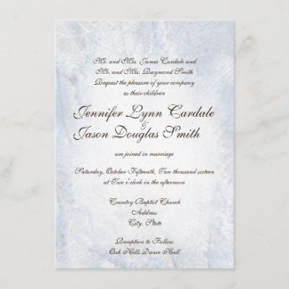Winter Snow Camo Elegant Wedding Invitations