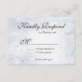 Winter Snow Camo Elegant Wedding RSVP Cards