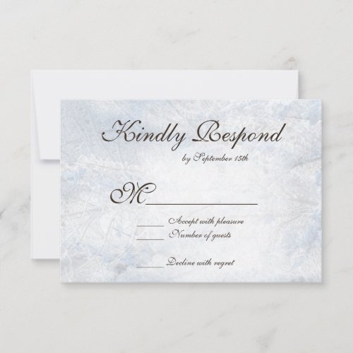 Winter Snow Camo Elegant Wedding RSVP Cards