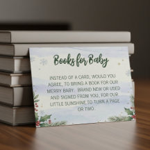 Winter Snow Christmas Baby Shower Book Request