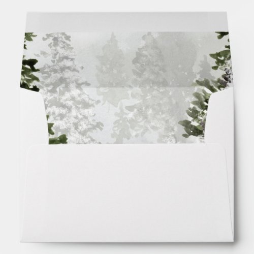 winter snow christmas holiday lined envelopes