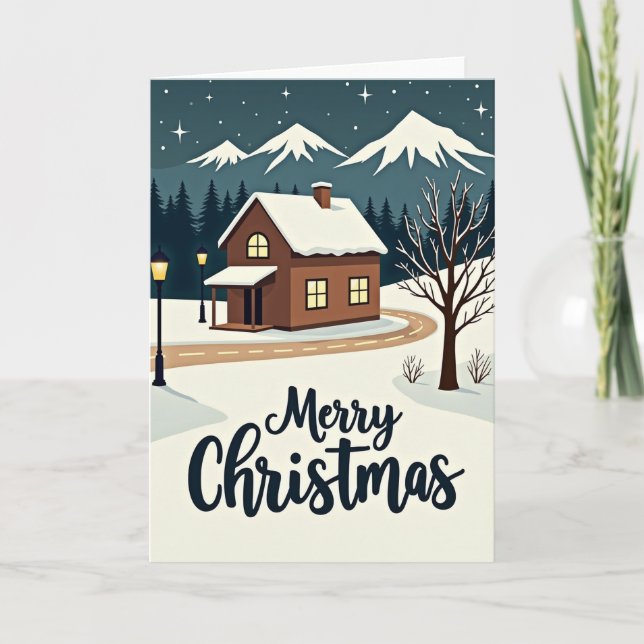 Winter Snow Christmas Home Card (Front)