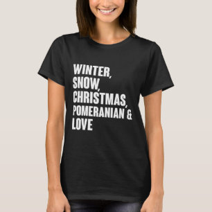 Winter Snow Christmas Pomeranian And Love Fitted T-Shirt