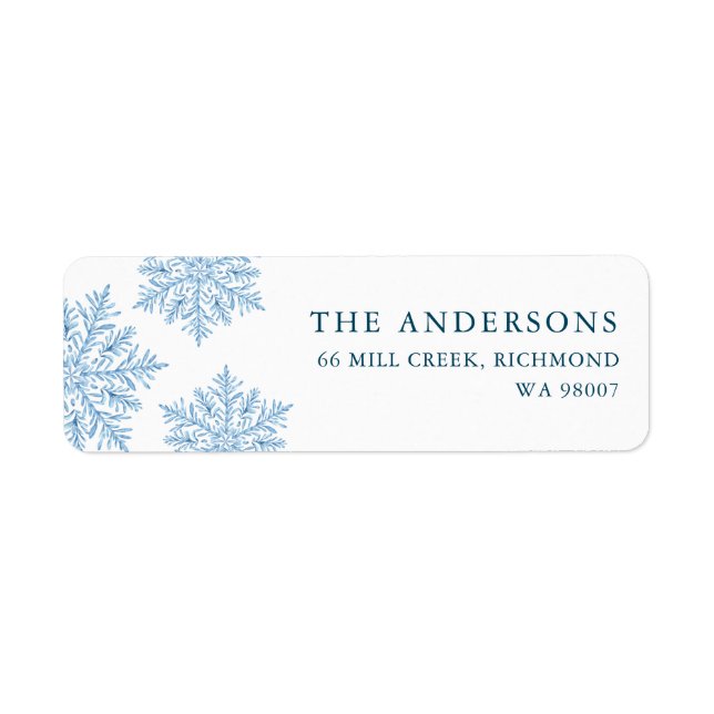 Winter snow Christmas return address Label (Front)