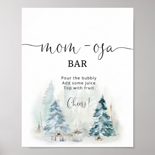 Winter snow Christmas tree mom_osa bar Poster