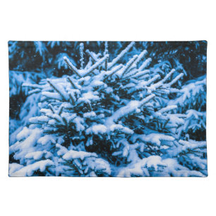 Winter Snow Christmas Tree Placemat