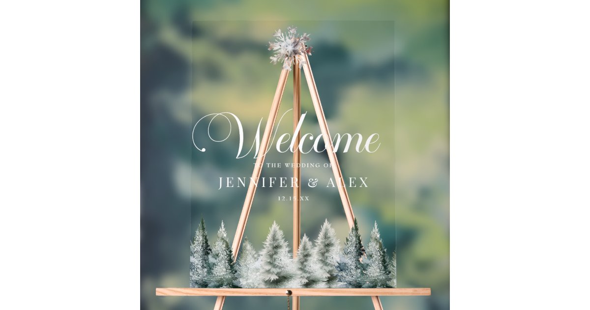 Welcome Back Snow Winter Snow Christmas Wedding Welcome Sign Poster | Zazzle