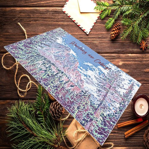 Winter Snow Clad Mountains are Calling Alps Quote Outdoor Rug