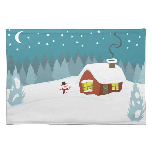 Winter Snow Cloth Placemat (Front)