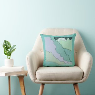 Winter , Snow ,Clouds Design Throw Pillow