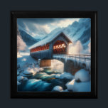 Winter, snow covered bridge & river gift box<br><div class="desc">.</div>