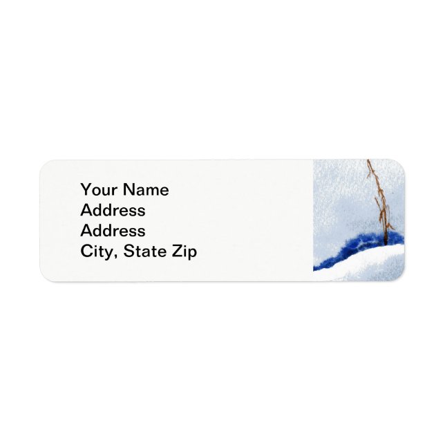 Winter snow covered stream single  straw. label (Front)