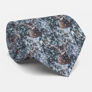 Winter Snow Deer Neck Tie