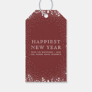 Winter Snow Dots Happy Holidays Gift Tags