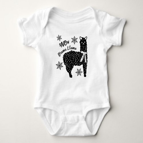 Winter Snow Drama Llama Baby Bodysuit