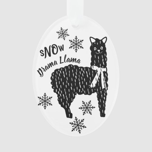 Winter Snow Drama Llama Ornament