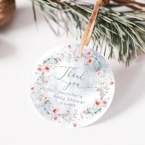 Winter snow dusty blue Berry Thank you Favor Tags
