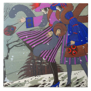 WINTER SNOW / FASHION COSTUME DESIGNER CERAMIC TILE