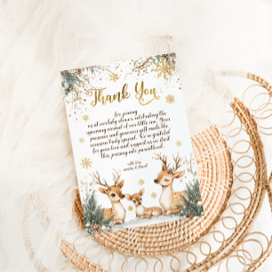 Winter Snow Forest Baby Shower Thank You Card
