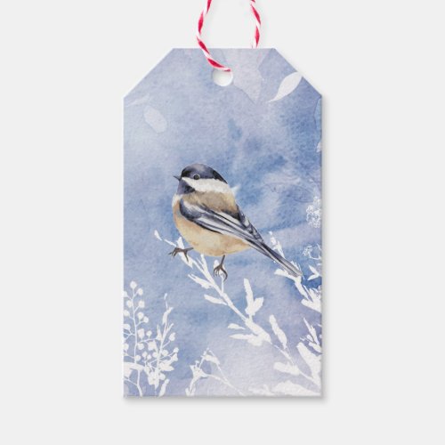Winter Snow Forest Chickadee Bird Nature Art Gift Tags
