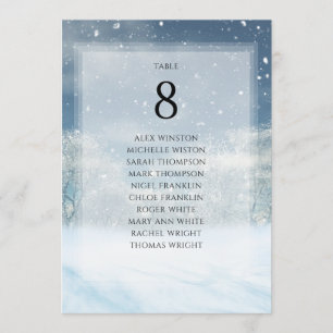 Winter Snow Forest Table Number Seating Chart