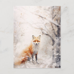 Winter Snow Fox Postcard