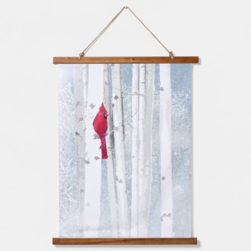 Winter Snow Frost Cardinal Red Bird Nature Art Han Hanging Tapestry