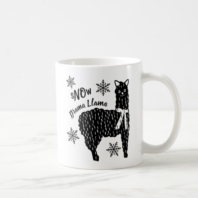 Winter Snow Funny Drama Llama Coffee Mug (Right)
