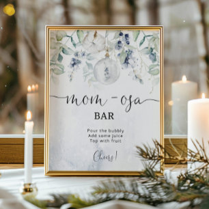 Winter snow gender neutral mom-osa bar poster