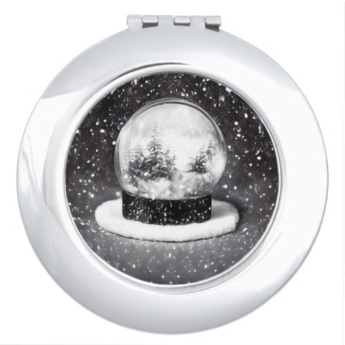 Winter Snow Globe Compact Mirror