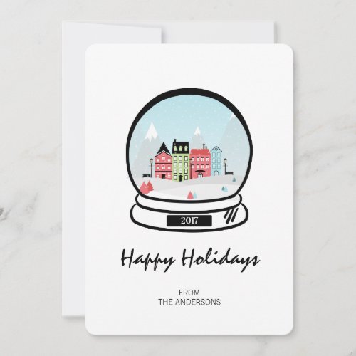 Winter Snow Globe Holiday Card