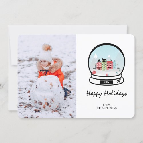 Winter Snow Globe Holiday Photo Card