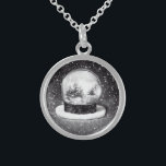 Winter Snow Globe Sterling Silver Necklace<br><div class="desc">Winter Snow Globe

Customize the background on this item with your own text and image elements or redesign this product entirely from scratch by replacing our design with your own! Choose your favorite fonts,  colors and styles and visit our shop for more.</div>