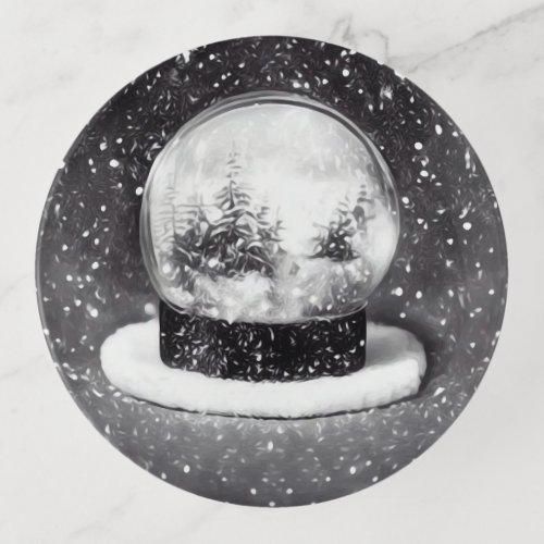 Winter Snow Globe Trinket Tray