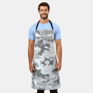 Winter Snow Gray Camouflage, Military, Army Apron