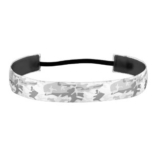 Winter Snow Gray Camouflage, Military, Army Athletic Headband