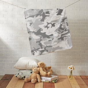 Winter Snow Gray Camouflage, Military, Army Baby Blanket