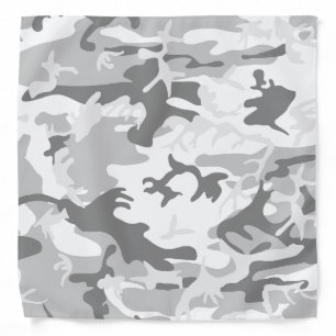 Winter Snow Gray Camouflage, Military, Army Bandana